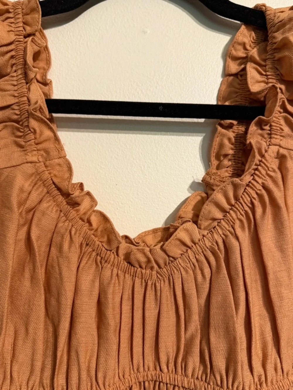 Blu Pepper Ruffled Smocked Maxi Dress - Muted Orange - Picture 4 of 8